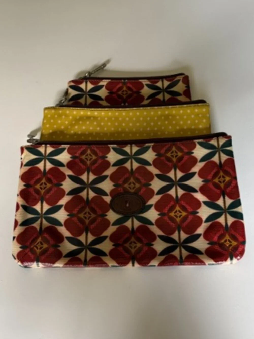 Set of 3 Fossil zip bags